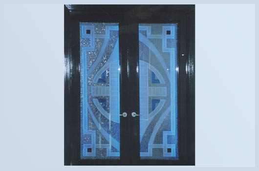 doors sarasota florida neon blue glass entrance